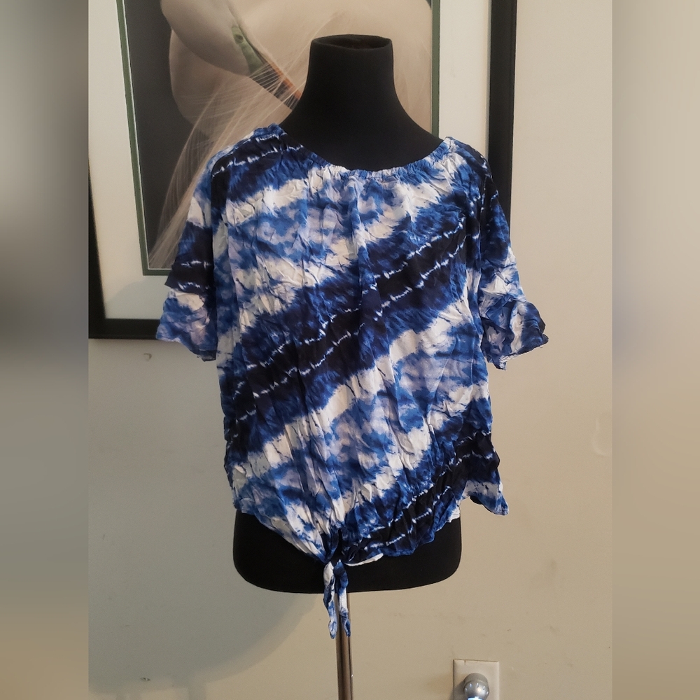 Blue Tie-Dye Women's Top